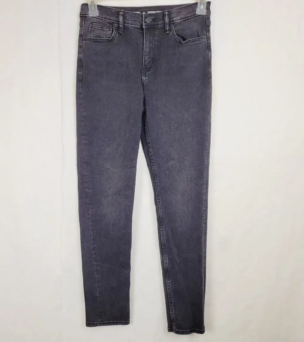 Old Navy Original Taper black wash flex jeans Sz 16 Grunge Goth Western Classic